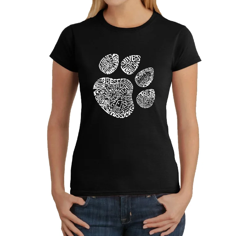 Cat Paw  - Women's Word Art T-ShirtSequined T-Shirts