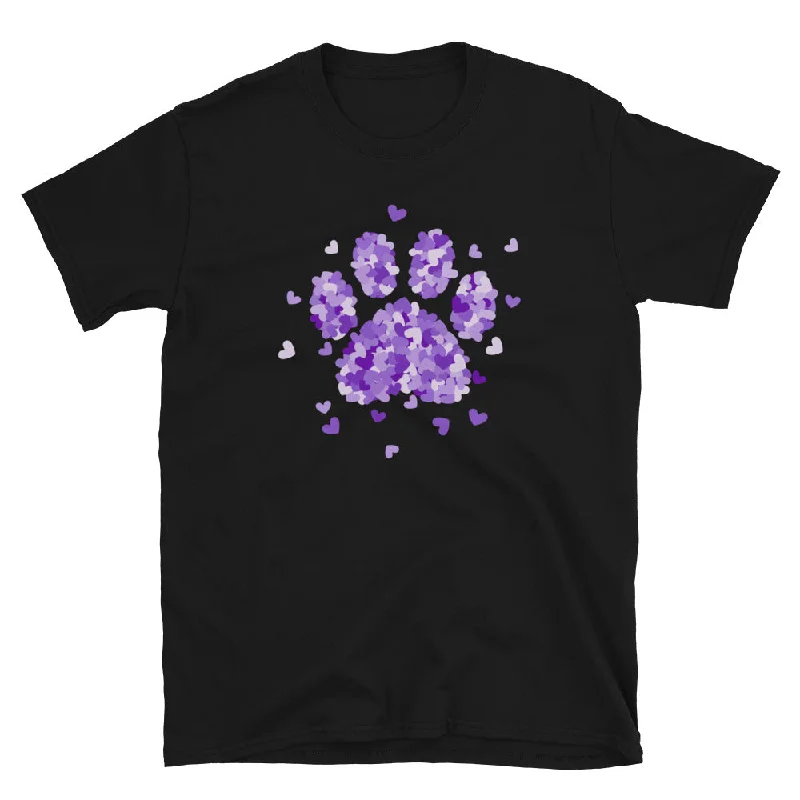 Purple Paw Print of Hearts T-ShirtZippered T-Shirts