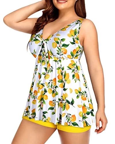 SwimfitTummy Control Swimwear Tankini Swimsuits For Women Flattering Fit-Lemon