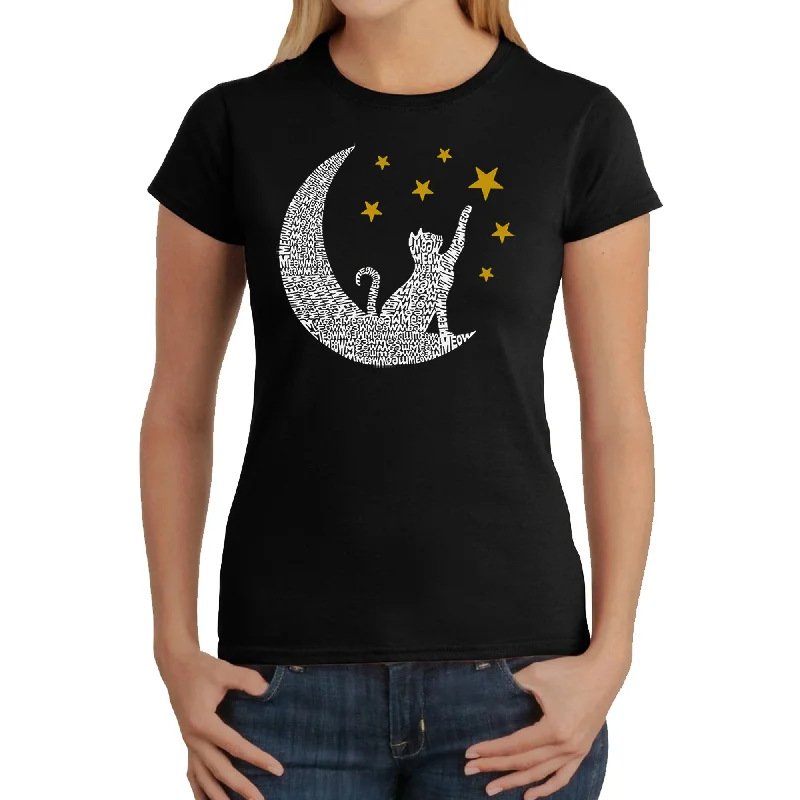 Cat Moon - Women's Word Art T-ShirtFrench Terry T-Shirts