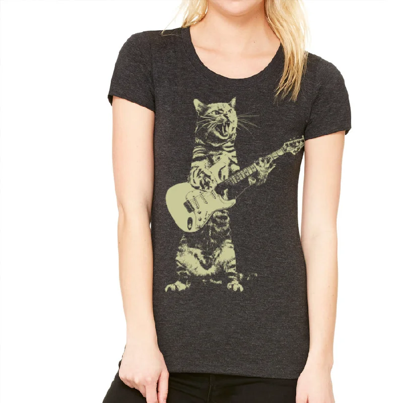 Cat Playing Guitar T-ShirtHooded T-Shirts