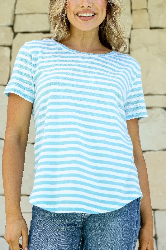 Stripe T-Shirt - Blue/White StripeDesigner T-Shirts