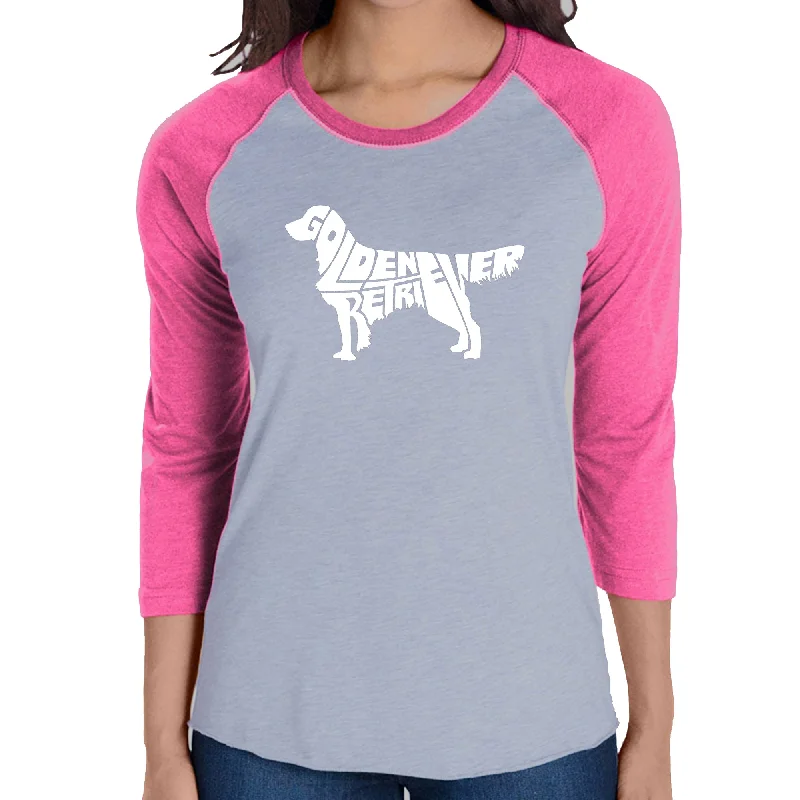 Golden Retriever - Women's Raglan Baseball Word Art T-ShirtAsymmetrical T-Shirts