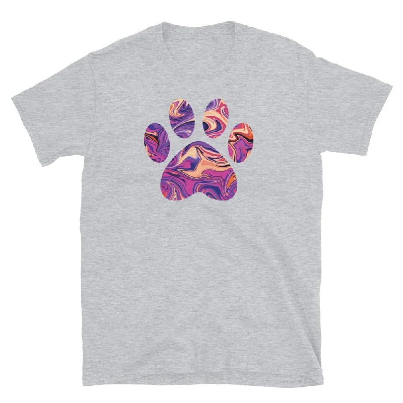 Purple Swirl Marbled Paw T-ShirtDesigner T-Shirts