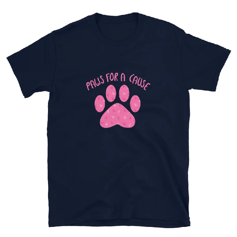 Paws For A Cause Pink Ribbon Paw Print T-ShirtLogo T-Shirts