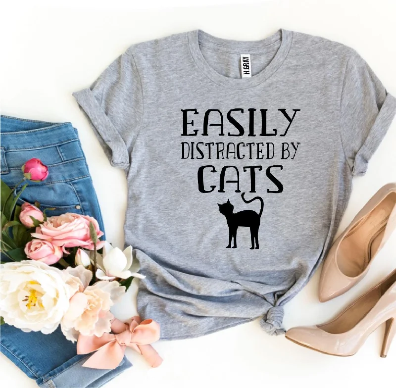 Easily Distracted By Cats T-ShirtArtist T-Shirts