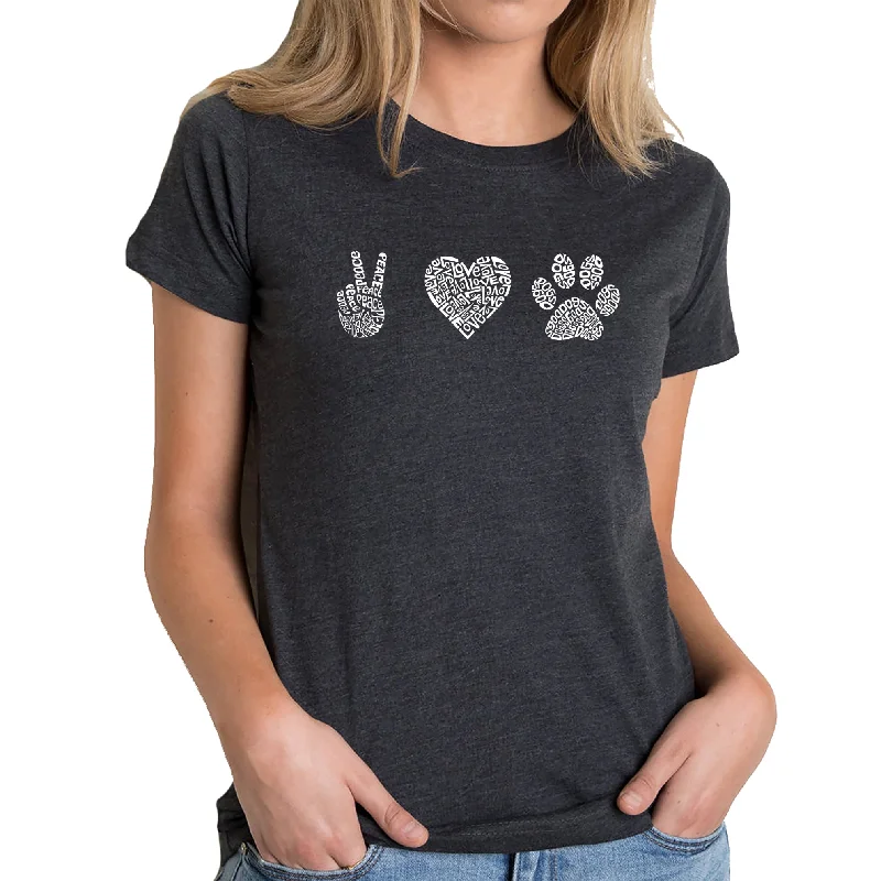 Peace Love Dogs  - Women's Premium Blend Word Art T-ShirtUrban T-Shirts