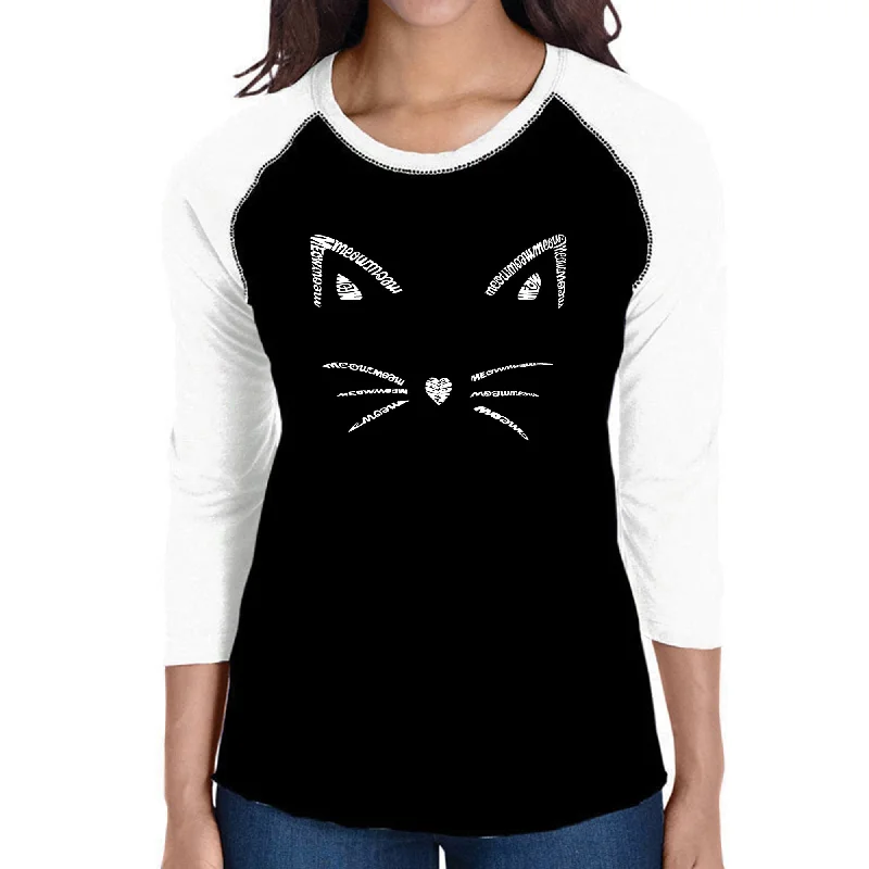 Whiskers  - Women's Raglan Baseball Word Art T-ShirtLimited Edition T-Shirts