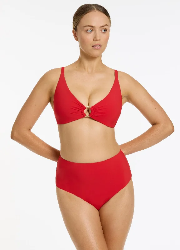 SwimshieldJetset Trim C-D Triangle Bikini Top - Rosso