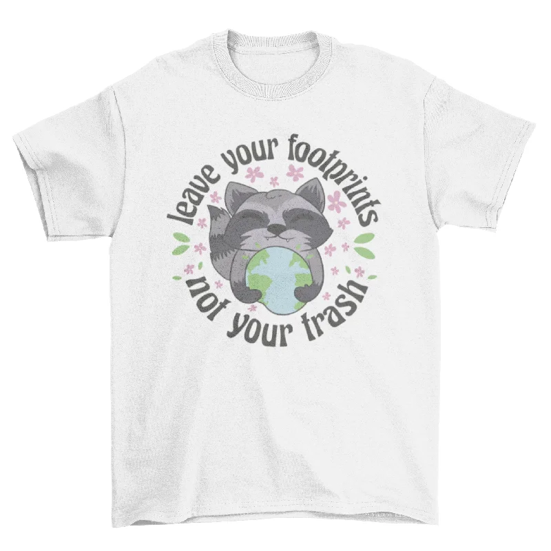 Raccoon With Planet Earth T-ShirtBamboo T-Shirts