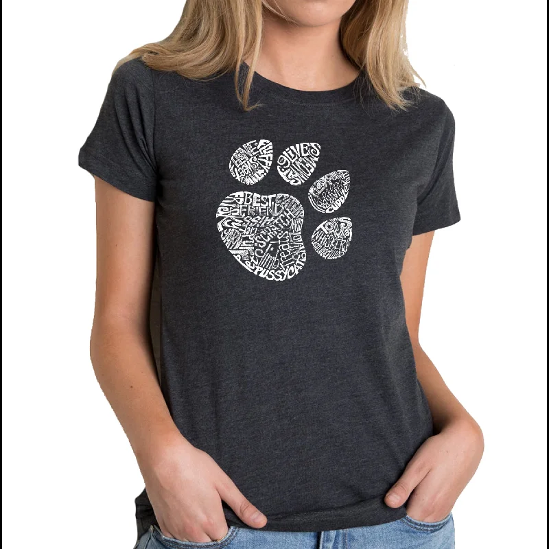 Cat Paw  - Women's Premium Blend Word Art T-ShirtFringed T-Shirts