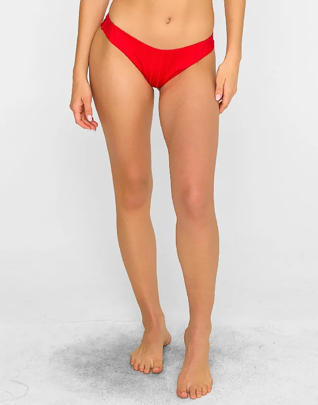 Gloria Skimpy Bottom - Red Shiny Wide Rib