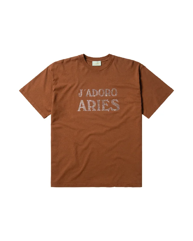 J'Adoro Aries Diamante T-Shirt - BrownStatement T-Shirts