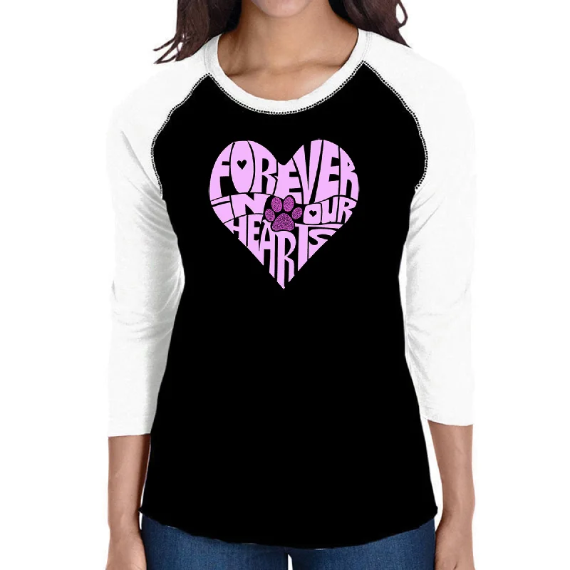 Forever In Our Hearts - Women's Raglan Word Art T-ShirtSheer T-Shirts