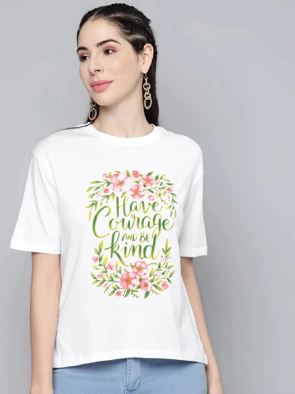 White Have-Courage-And-Be-King T-ShirtMesh T-Shirts