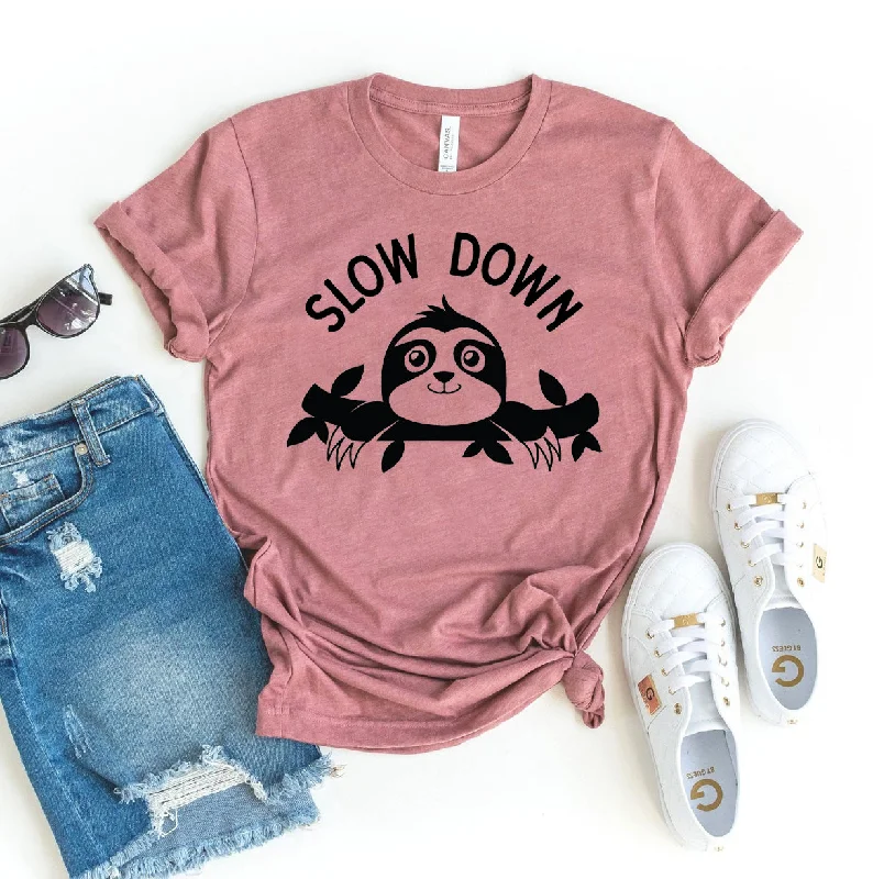 Slow Down Sloth T-shirtSlim Fit T-Shirts