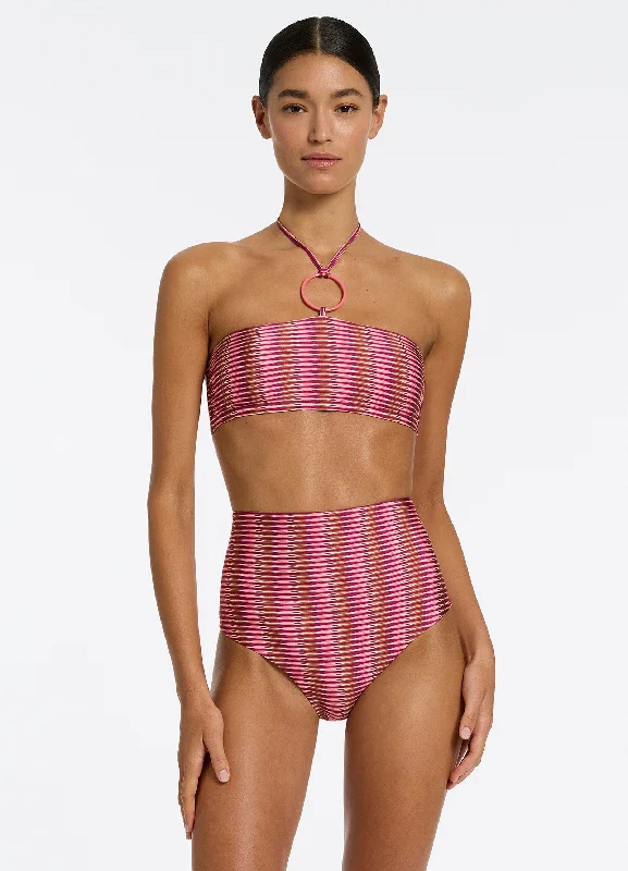 SwimcurveAlessia Geo Bandeau Halter Top - Peony