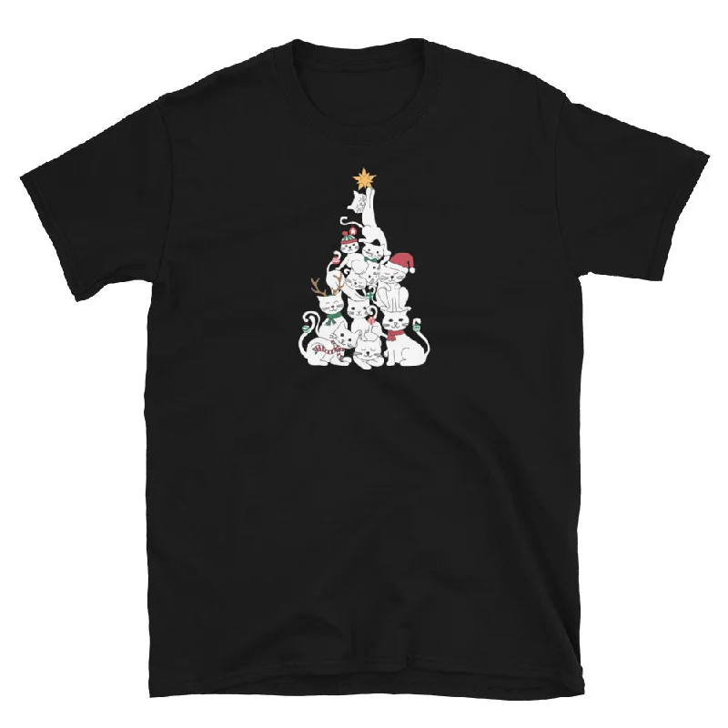 Festive Cats Christmas Tree T-ShirtLayered T-Shirts