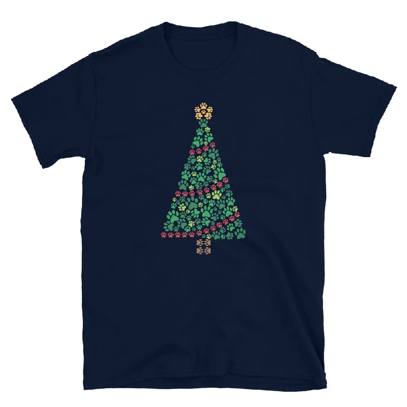 Garland of Paws Christmas Tree T-ShirtBeaded T-Shirts