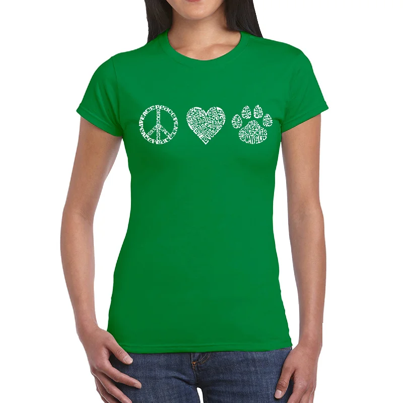 Peace Love Cats  - Women's Word Art T-ShirtHigh-Fashion T-Shirts