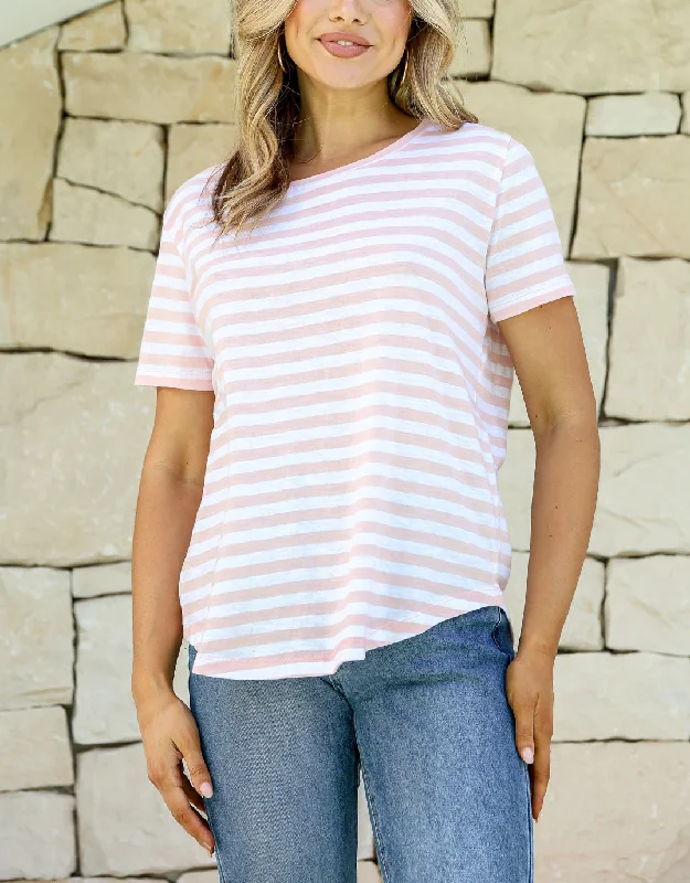 Stripe T-Shirt - Soft Pink/White StripeStreetwear T-Shirts