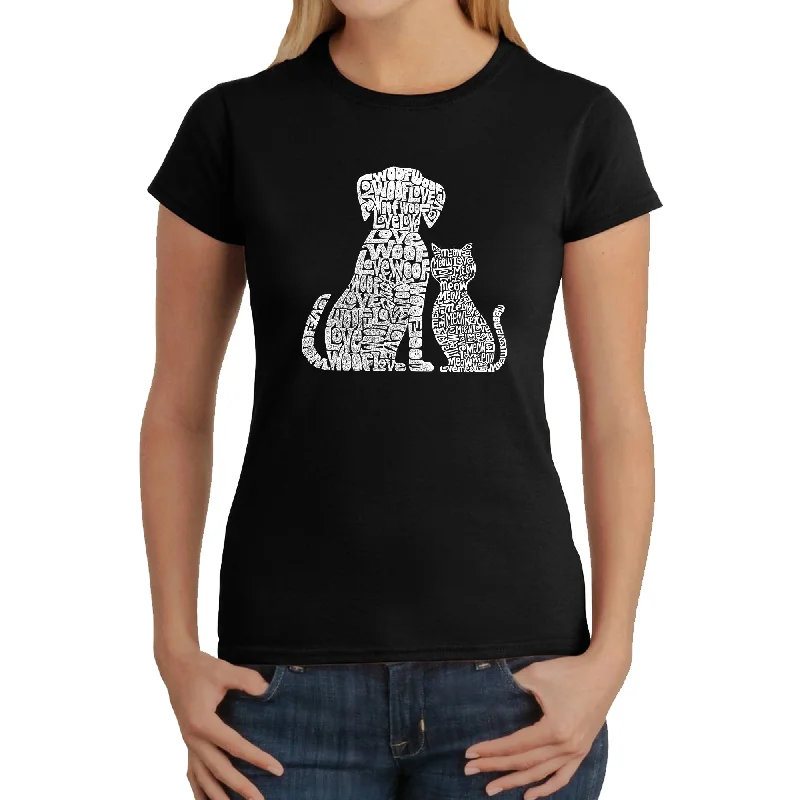 Dogs and Cats  - Women's Word Art T-ShirtTasseled T-Shirts