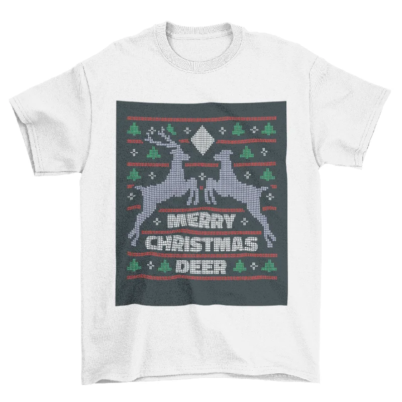 Reindeer Christmas Sweater T-ShirtV-Neck T-Shirts