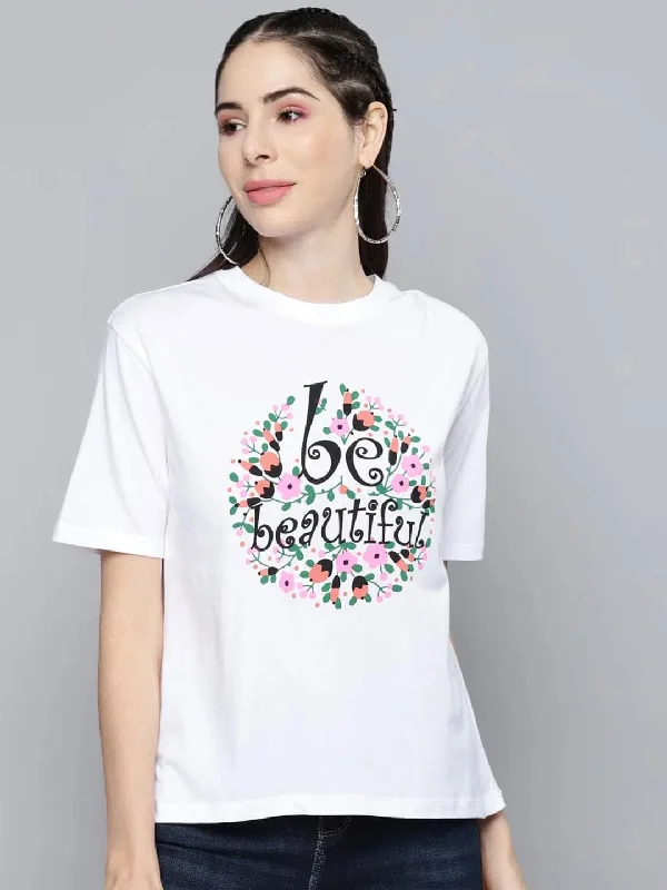 White Be-Beautiful T-ShirtSilk T-Shirts