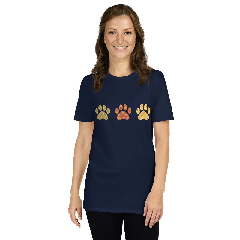 Festive Fall Paw Prints T-ShirtRibbed Cuff T-Shirts