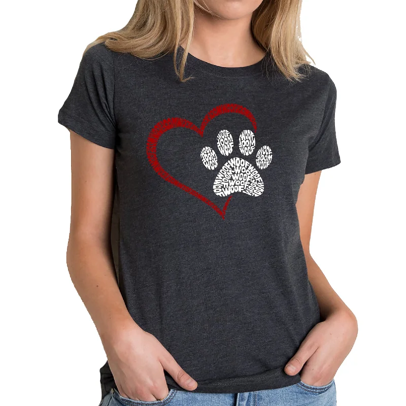 Paw Heart - Women's Premium Blend Word Art T-ShirtVelvet T-Shirts