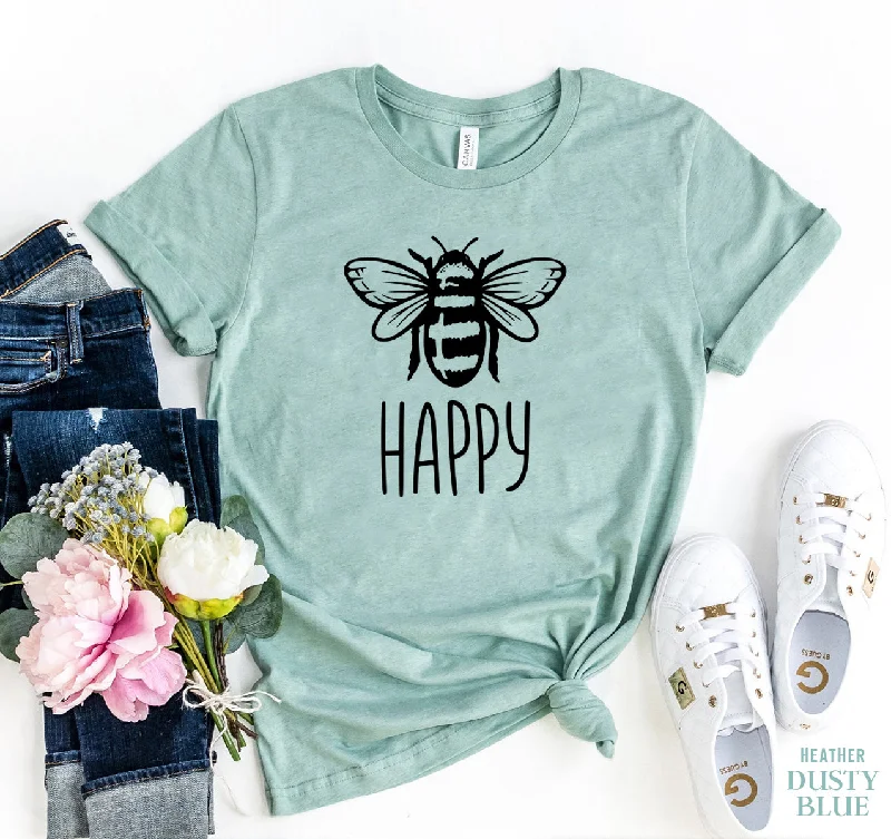 Bee Happy T-shirtZippered T-Shirts