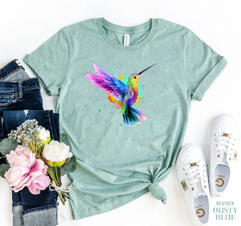 Rainbow Hummingbird T-shirtSports Team T-Shirts