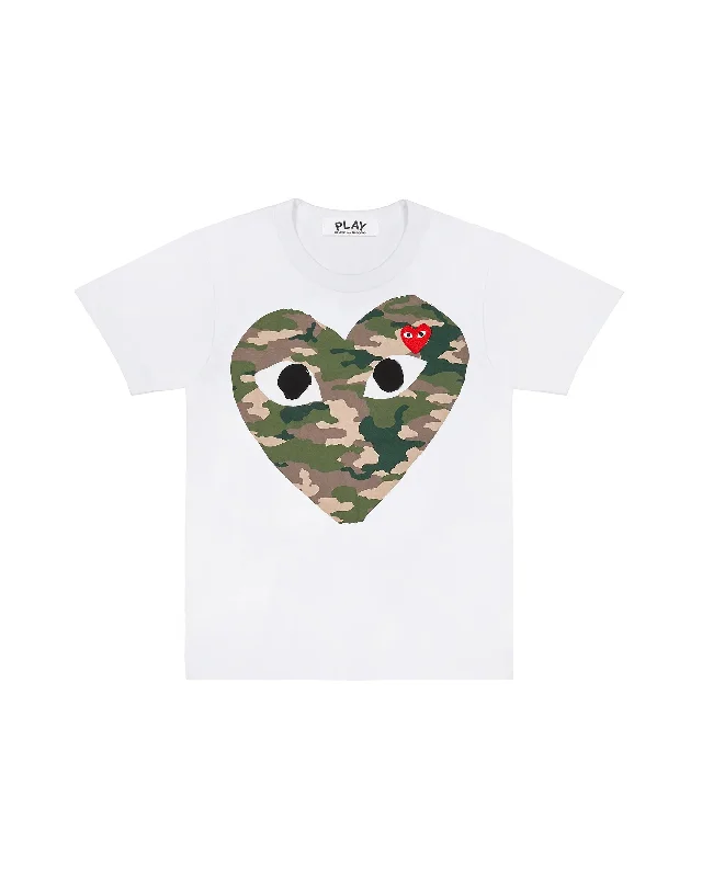 Women's Camo Heart T-shirt - WhiteLinen T-Shirts