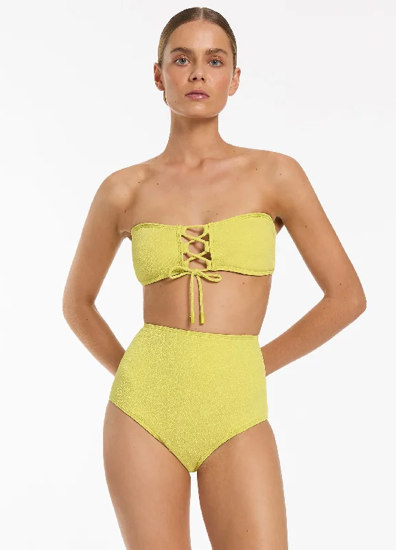 SwimsheerJoali Tie Front Bandeau Bikini Top - Zest