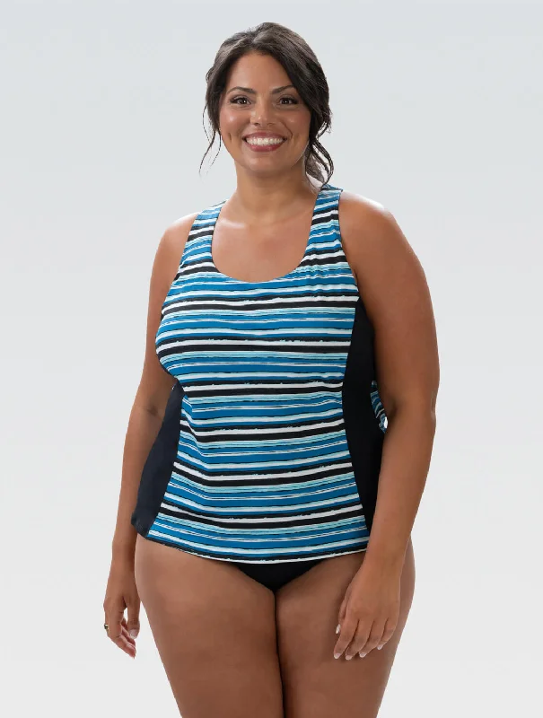 Dolfin Aquashape Harbor Print Twist Back Tankini Top