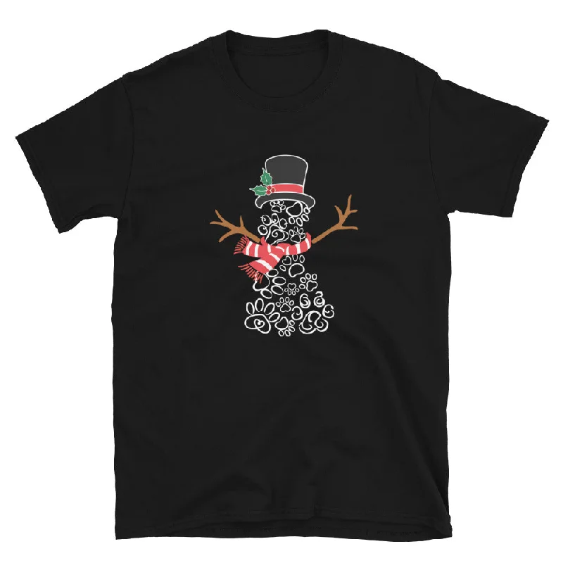 Snowman of Paw Prints T-ShirtBamboo T-Shirts