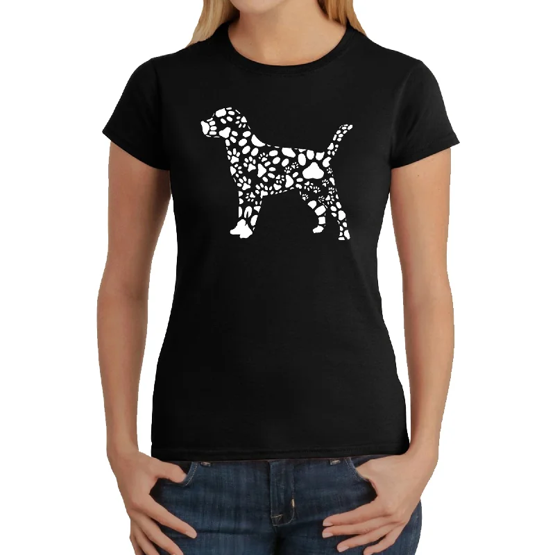 Dog Paw Prints  - Women's Word Art T-ShirtHunting T-Shirts