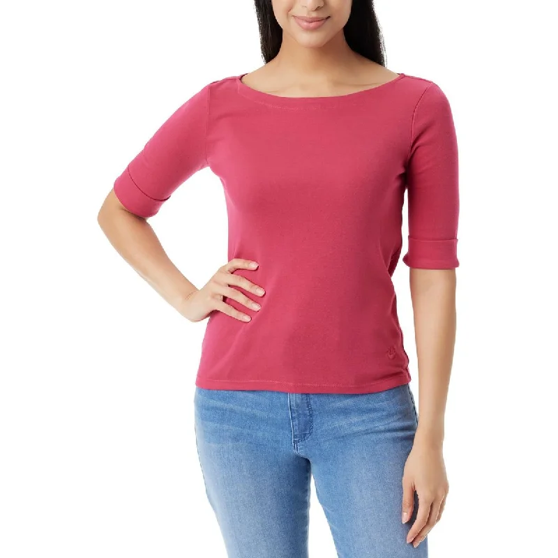 CrewneckmomentWomens Cuffed Crewneck Pullover Top