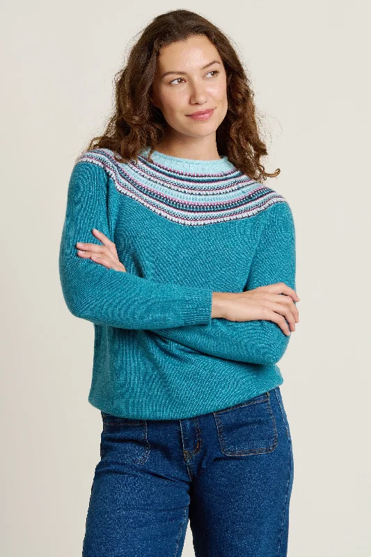 CrewneckplainFairisle Knitted Crew Neck Jumper