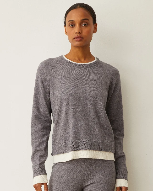 CrewnecksoftSoft Knit Crew Neck Contrast Sweater