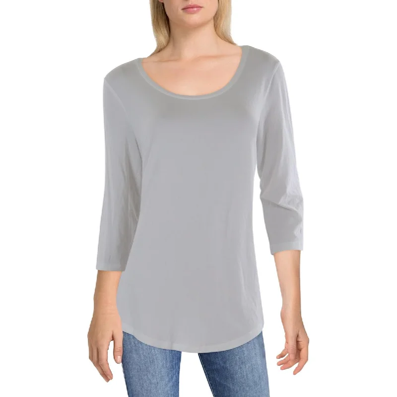 CrewneckwebWomens Hi Low Crewneck Pullover Top