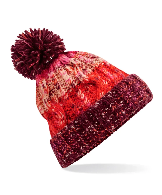 CrewneckcolorCherry Sherbet - Corkscrew pom pom beanie