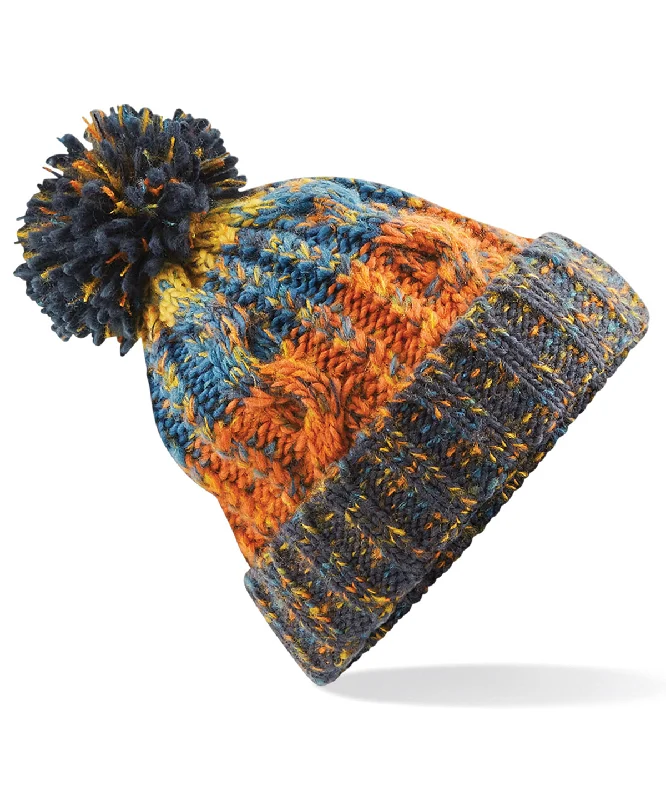 CrewneckvrRetro Blue - Corkscrew pom pom beanie