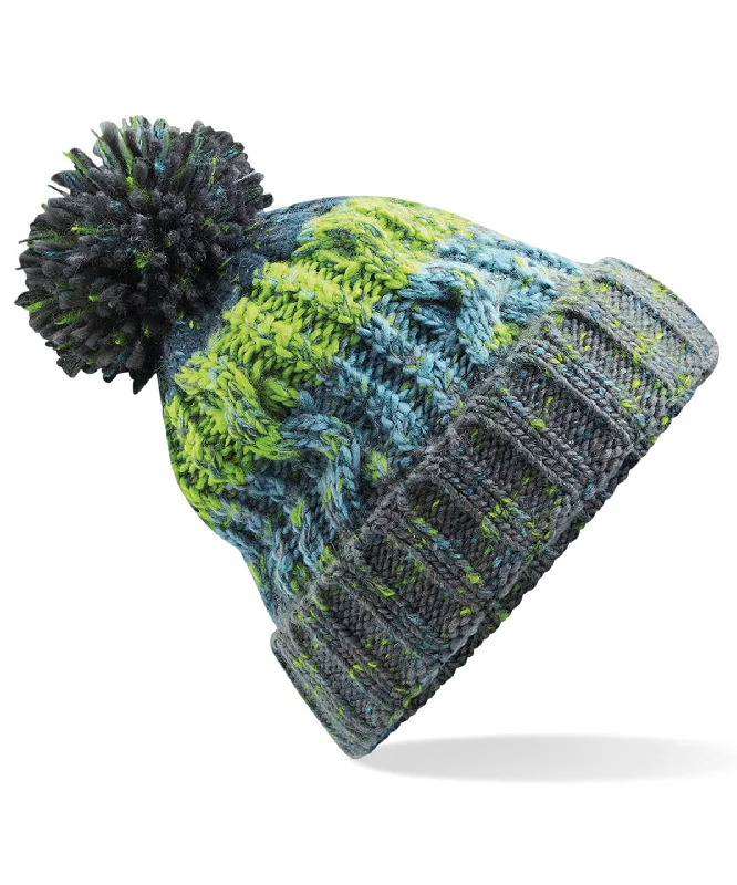 CrewnecklookElectric Grey - Corkscrew pom pom beanie