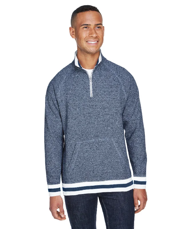 Cropped SweatshirtsJ America JA8703 Adult Peppered Fleece Quarter-Zip