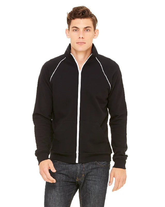 Tasseled SweatshirtsBella + Canvas 3710 Men's Piped Fleece Jacket