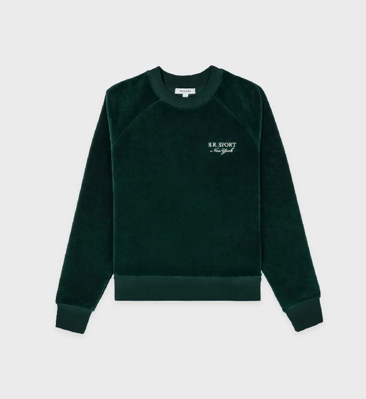 Workout SweatshirtsSR Sport Velour Crewneck - Forest