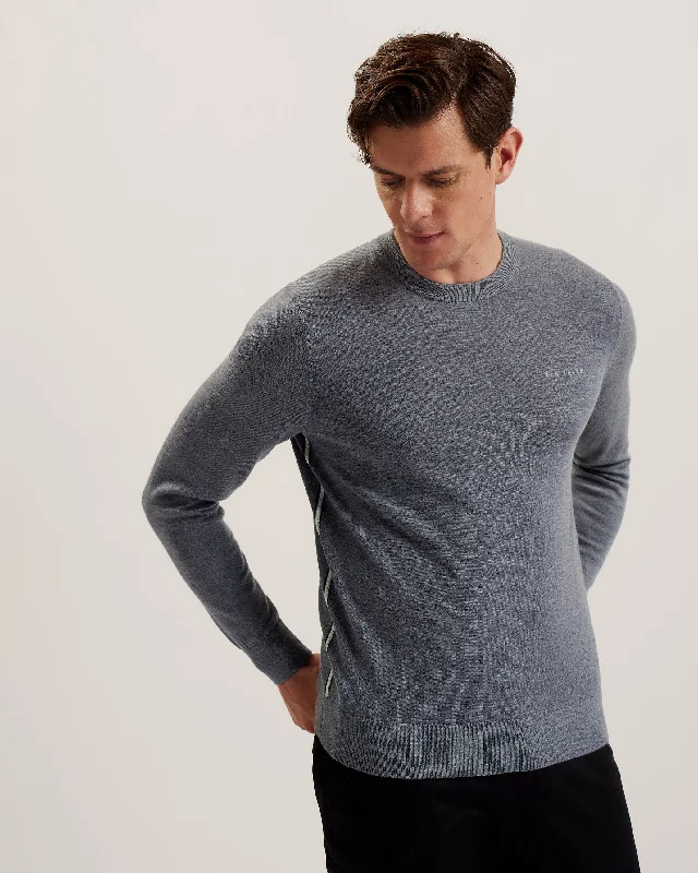 CrewneckcolorLiblo Merino Branded Crew Neck Grey-Marl