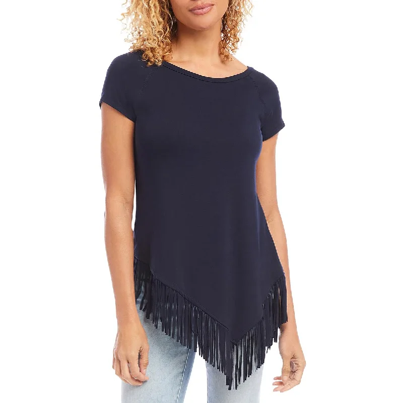 Womens Fringe Angled Hem Pullover TopPulloverclassic