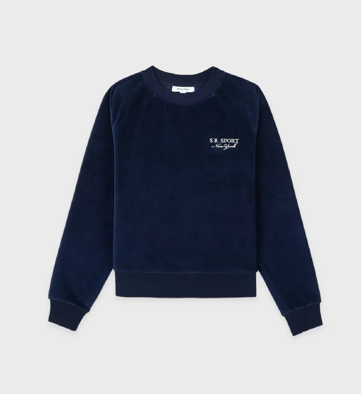 Zip-Up HoodiesSR Sport Velour Crewneck - Navy